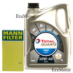 5L Total Quartz 7000 Energy MOTOROEL 10W40 MANN OELFILTER  W 940/62