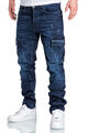 Herren Cargo Jeans Regular Slim Denim Hose Destroyed 7985