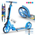 AREBOS Tretroller Kickroller Cityroller Kinderroller Erwachsene Scooter Blau