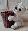 Dekofigur West Highland Terrier Blumentopfhalter Polyresin H ca. 22 cm