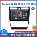 Octa Core Carplay Autoradio Für Audi A6 4B2 4B5 C5 4+64GB GPS NAVI DAB+ 4G WIFI