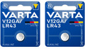 2x VARTA Knopfzelle Alkaline V12GA LR43 1.5V Batterie Professional im Blister