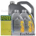 7L ORIGINAL MERCEDES MOTOROEL 5W40 MB 229.5 MIT MANN FILTER OELFILTER HU 610 x