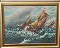 Original, seltene Cornish Seascape, Ölgemälde, signiert W. Tonkin. Datiert 1916.