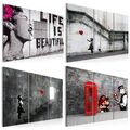 Banksy Abstrakt Graffiti VLIES LEINWAND DEKO BILDER XXL WANDBILD WOHNZIMMER