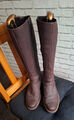 Gabor Stiefel, Schaftstiefel, Leder, Gr. 6, Gr. 39, braun beige, flacher Absatz