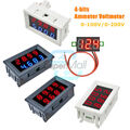 Digital Voltmeter Ammeter DC 0-100V/200V 10A Volt Amp Meter 4 Bits Dual LED