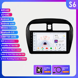 8Kern 6+64G Android 13 Autoradio GPS Nav 4G LTE Für Mitsubishi Mirage Space Star