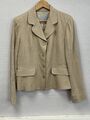 Jigsaw Jacke Blazer Mantel Beige Braun Leinenmischung Größe 12