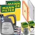 MANN INSPEKTIONSPAKET+5L ORIGINAL 0W-20 MOTORÖL passend für AUDI A1 GB VW POLO 6