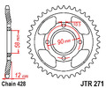 50 Zähne Stahlkettenblatt JT Sproket JTR271.50 428 Teilung