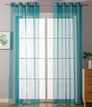 2er Set Ösenvorhänge Transparent »Uni« Gardine Bleiband HxB 225x140 cm Türkis