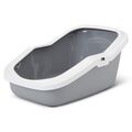 (B-WARE) Katzentoilette Schalentoilette Katzenklo mit Rand ASEO 56x39x27,5 cm