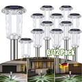 6er Set Edelstahl LED Außen Solar Steck Leuchten Garten Lampen Erdspieß Hof Weg