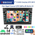 DAB+ Android 14 Carplay Autoradio Kam GPS Navi Für Opel Astra H Corsa C D Zafira