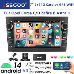 DAB+ Android 14 Carplay Autoradio Kam GPS Navi Für Opel Astra H Corsa C D Zafira