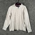 Orvis Pullover Damen mittelbeige 1/4 Reißverschluss Langarm Strickpullover