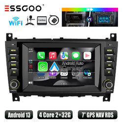 Autoradio 2+32G Android 13 Carplay GPS RDS Für Mercedes Benz C/CLC W203 CLK W209