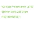 400 Sigel Visitenkarten Lp799 Satiniert Weiß 225 G/qm (4004360995057) (LP799)