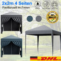 2x2M Pavillon Wasserdicht Faltpavillon Partyzelt Gartenzelt UV-Schutz DE