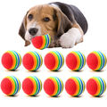 1-10X Solid Training Toy Rainbow Rubber Ball Pet Puppy Dog Chew Play Fetch F