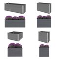 Garten-Hochbeet WPC Grau Pflanzbeet Gemüsebeet Pflanzkasten Stahl Blumenbeet neu