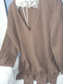 Pullover, Kaschmir, Unger, braun, Gr. L, V-ausschnitt, Reparatur