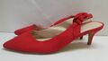 P/163# MONSUN DAMEN ROT SLINGBACK ABSÄTZE MIT SCHLEIFE DETAIL GRÖSSE UK 8/EU 41