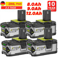 18V 9.0Ah Akku für RYOBI One+ Plus Lithium RB18L50 P108 P109 Batterie/ Ladegerät