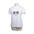 Karl Lagerfeld, T-shirt, Größe: M, Weiß, Baumwolle/Elasthan, Print, Damen #hK0