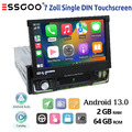 Autoradio 7" 1 DIN Android 13 2+64G Carplay GPS NAVI BT Ausfahrbarem Bildschirm