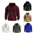 Herren Casual Sweatshirt mit Kapuze und Kapuze Pullover mit Reißverschluss