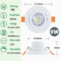 LED Spots Einbaustrahler Set 3W-9W Einbauleuchte Einbauspot Deckenleuchte Panel