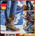 Damen Schlupfstiefel Stiefeletten Schnür Boots Winterschuhe Warm Schneestiefel