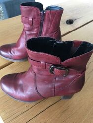 Tolle Gabor  Stiefeletten Stiefel  Boots Rot Gr. 38 Leder - Wie NEU!