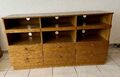 Vintage Eiche Funier Sideboard TV Schrank mit ausziehbaren Böden und Schubladen