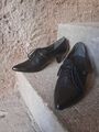 Tamaris Damenschuhe,mit Schnürchen Pumps,Schwarz, Leder 6 Cm Absatz Gr. 40