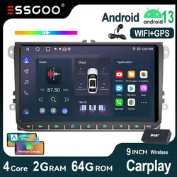 DAB+ Android13 Autoradio 2+64G Apple Carplay NAVI GPS RDS BT für VW Passat caddy