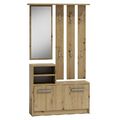 Wandgarderobe Garderobe Flurgarderobe Paneel Spiegel Schrank kommode Artisan