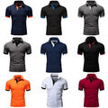 Herren Poloshirt Basic Kontrast Kragen Kurzarm Polohemd komfortabel T-Shirt**