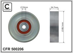 CAFFARO Umlenk-/Führungsrolle Keilrippenriemen 500206 Metall für TOYOTA YARIS