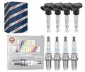 4x BOSCH Zündspule +4x NGK Zündkerze Laser Platinum für Hyundai i20 PB PBT