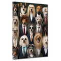 Leinwandbild Wandbild All Style Cool Dogs Hunde im Anzug Bild Kunst