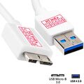 Weiß USB 3.0 zu Micro B Stecker Datenkabel Festplatte HDD USB Anschlusskabel 1m