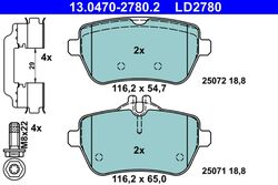 Bremsbelagsatz Scheibenbremse ATE Ceramic 13.0470-2780.2 für MERCEDES KLASSE SL