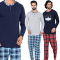 Herren Schlafanzug Pyjama -Set lang Nachtanzug 2 Teiler 100% Baumwolle Neti