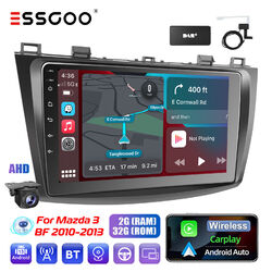 DAB+ Carplay 2+32G Android 13 Autoradio GPS NAV WIFI Kam Für Mazda 3 BL 10-2013