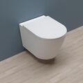 AICA Badezimmer Hänge WC Spülrandlos Design Toilette Mit Soft-Close Sitz Wand WC