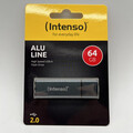 Intenso USB Stick 64GB Speicherstick Alu Line Anthrazit 2.0 High Speed USB-A OVP