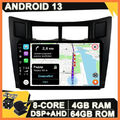 4G+64GB Android 13 Für Toyota Yaris XP90 2005-2012 Autoradio GPS Navi CarPlay AM